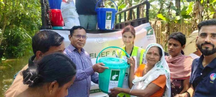 Indus Towers flood relief, Assam floods 2026, Pragati CSR, telecom infrastructure CSR, Charaideo flood, Northeast relief efforts